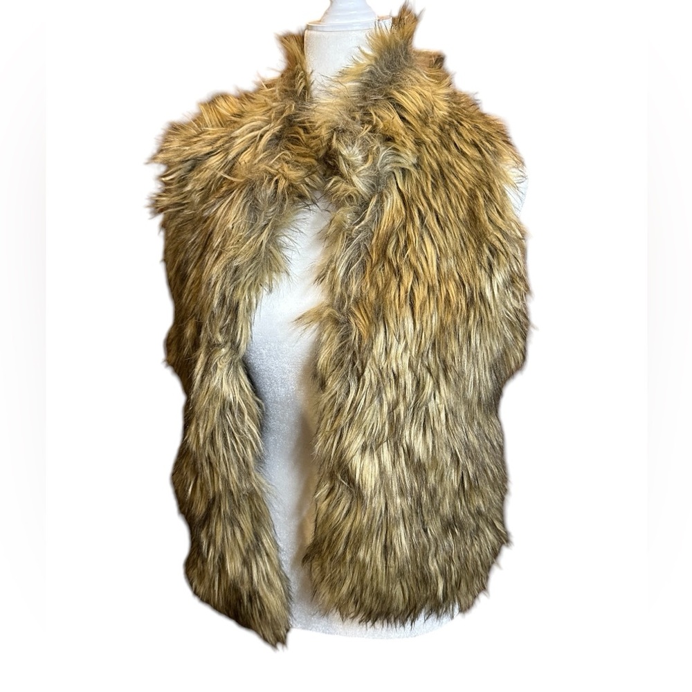 Ci Sono By Cavalini Faux Fur‎ Vest Jacket Size M Boho Western Fall